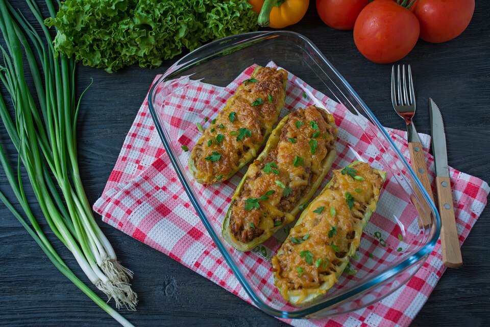 Stuffed Zucchini with Ground Beef